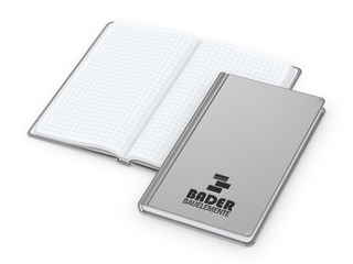 Notizbuch Easy-Book Basic Bestseller, Pocket, silber inkl. Prägung schwarz-glänzend