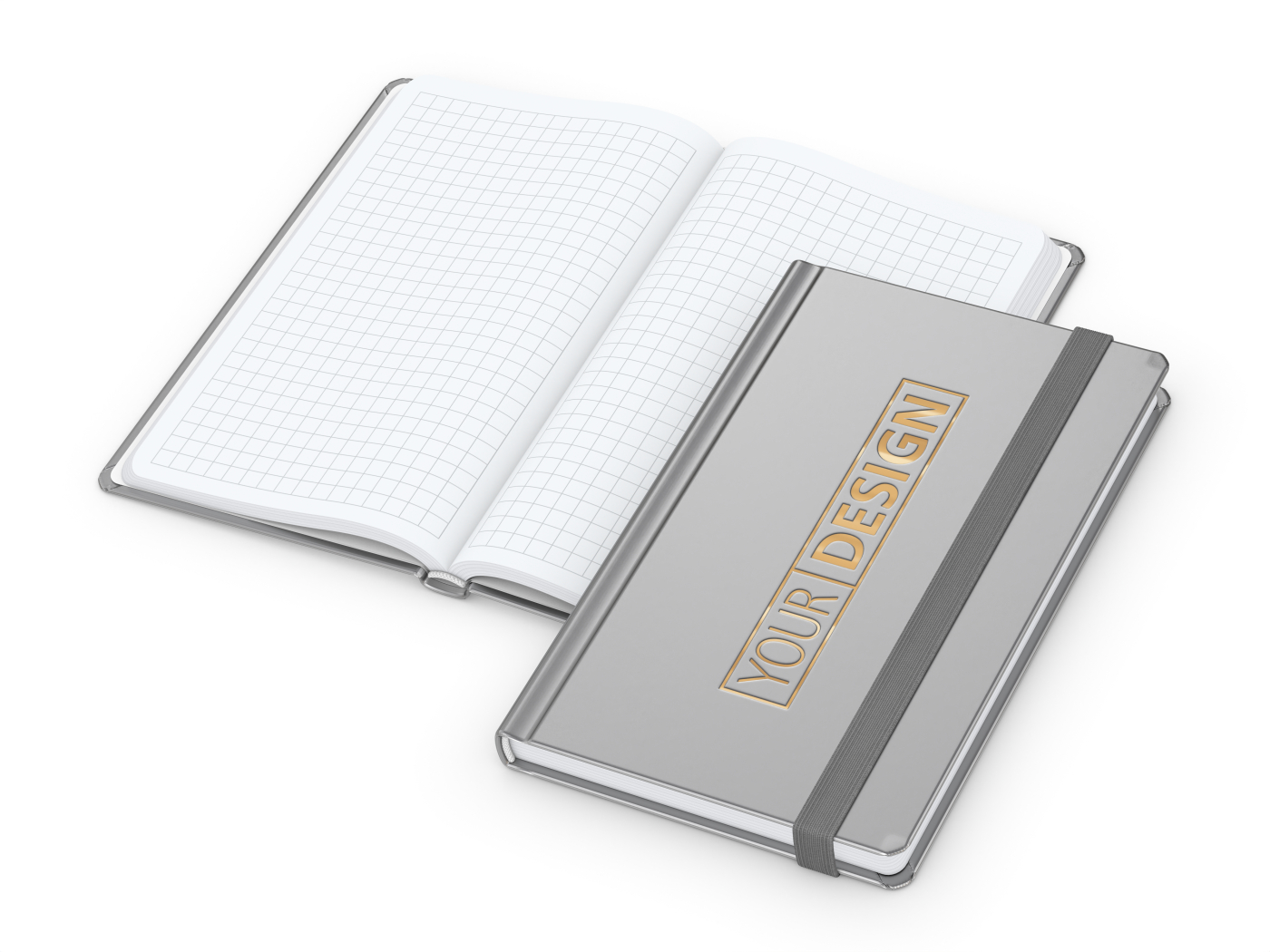 Notizbuch Easy-Book Comfort Bestseller, Pocket, silber inkl. Goldprägung