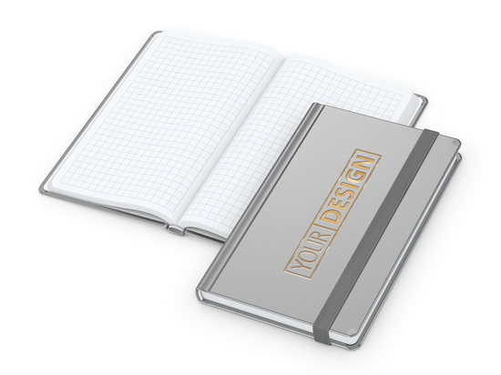 Notizbuch Easy-Book Comfort Bestseller, Pocket, silber inkl. Goldprägung