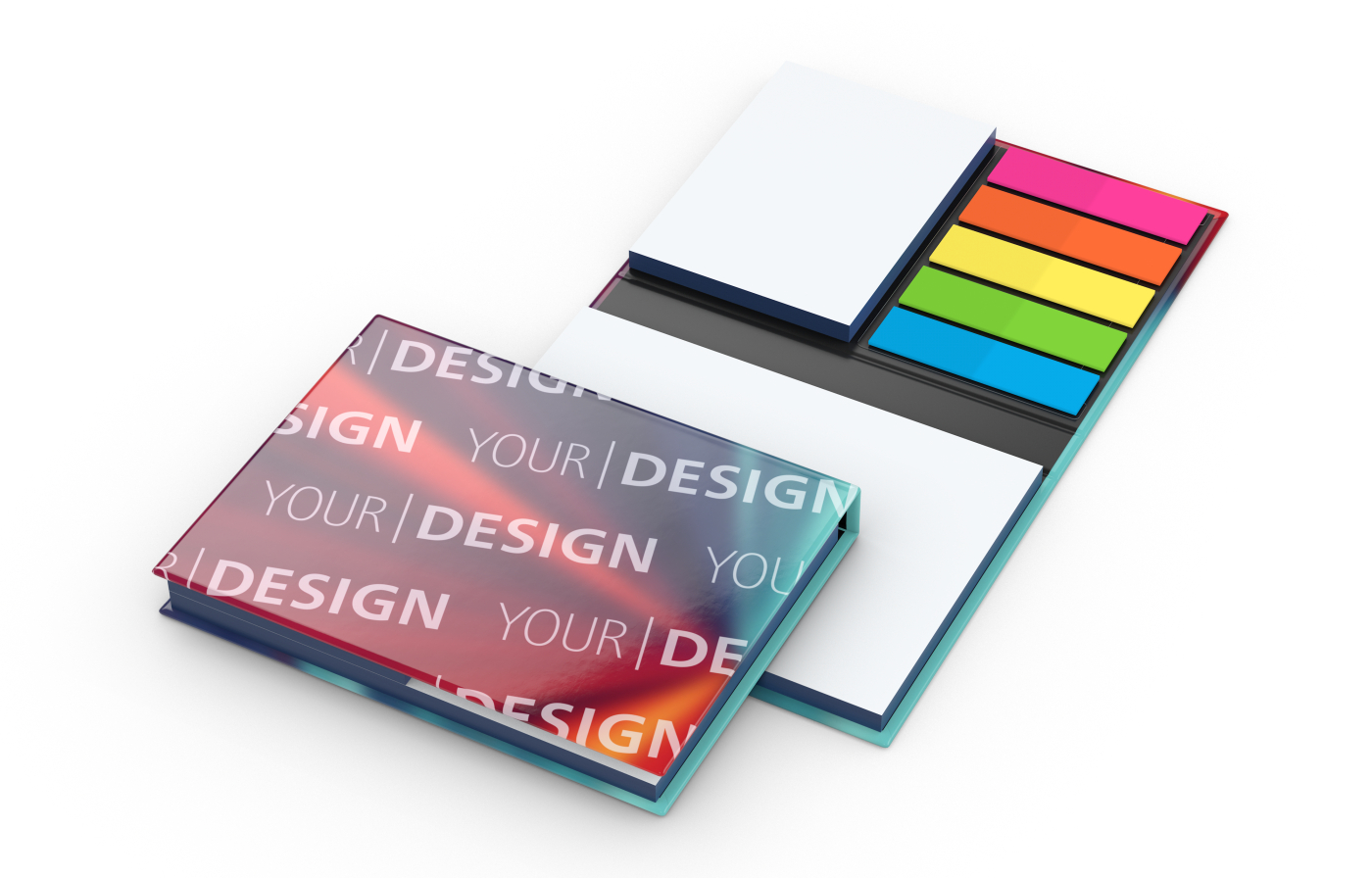 Haftnotiz-Set London Bookcover White Bestseller, gloss-individuell, Farbschnitt blau