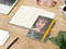 Notizbuch Match-Book Creme Bestseller, A5, Cover-Star, matt-individuell, gelb