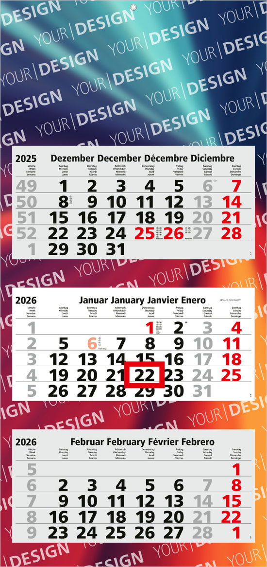 3-Monatskalender Maxi Light 3 Bestseller, Deutsch (Mehrblock)