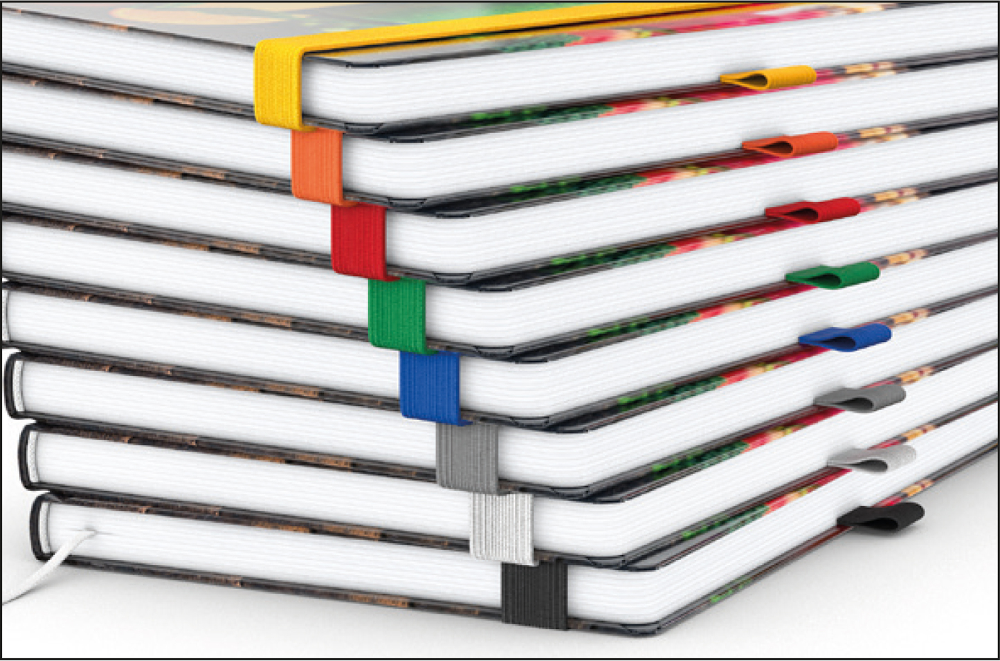 Notizbuch Match-Book White Bestseller, A4, Cover-Star, gloss-individuell, silbergrau