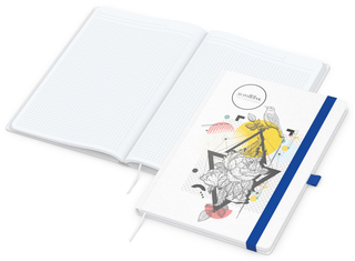 Notizbuch Match-Book White Bestseller, A4, Natura, individuell, mittelblau