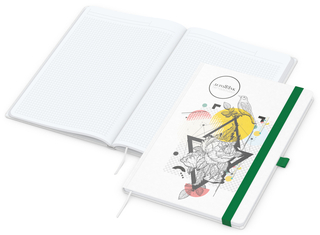Notizbuch Match-Book White Bestseller, A4, Natura, individuell, grün