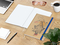 Notizbuch Match-Book White Bestseller, A4, Natura, braun-individuell, mittelblau