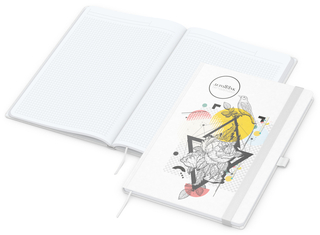 Notizbuch Match-Book White Bestseller, A4, Natura, individuell, weiß