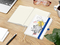 Notizbuch Match-Book Creme Bestseller, A5, Natura, individuell, mittelblau