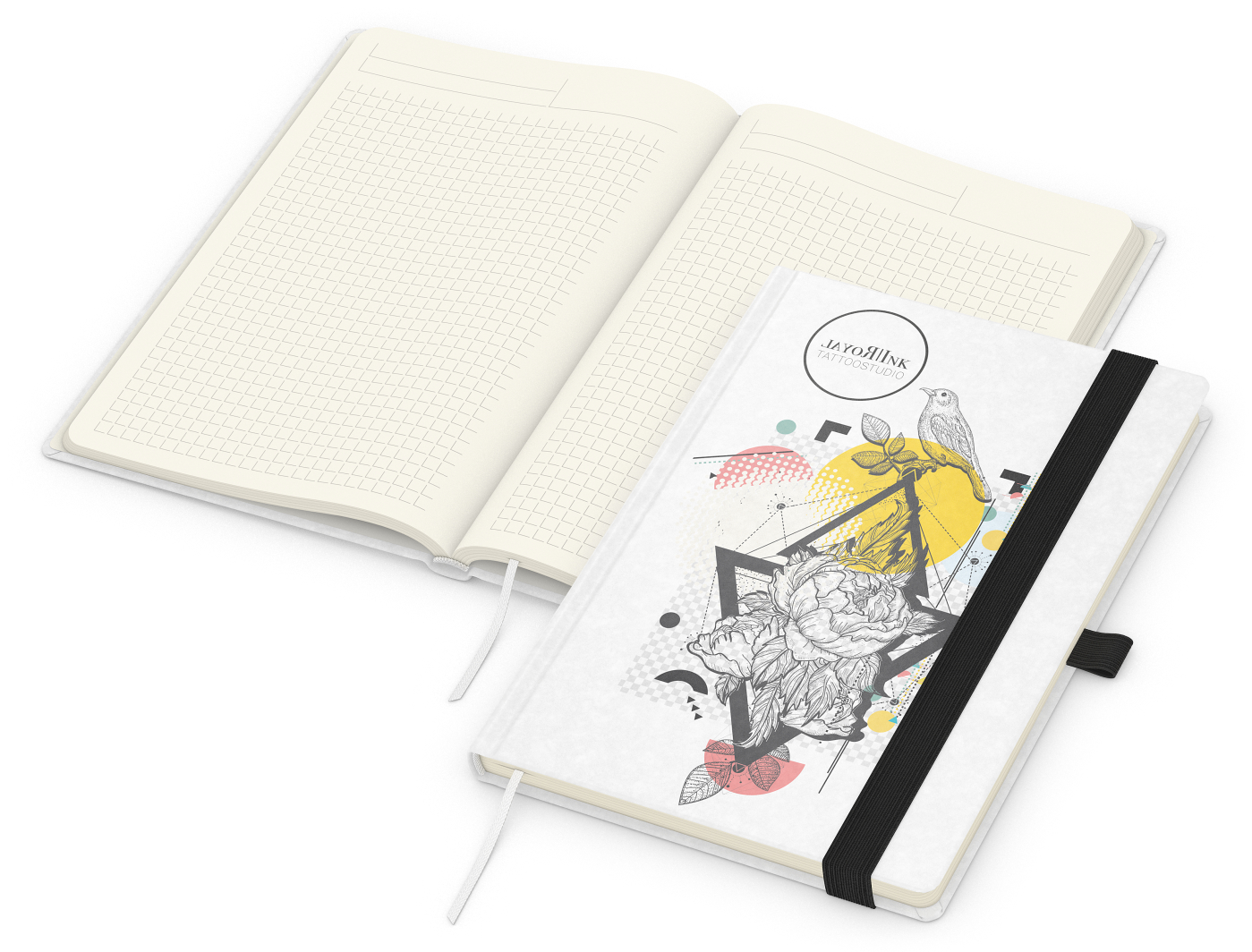 Notizbuch Match-Book Creme Bestseller, A5, Natura, individuell, schwarz