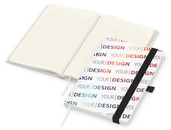 Notizbuch Match-Book Creme Bestseller, A5, Natura, individuell, schwarz
