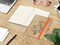 Notizbuch Match-Book Creme Bestseller, A5, Natura, braun-individuell, orange