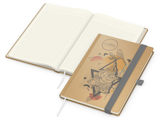 Notizbuch Match-Book Creme Bestseller, A5, Natura, braun-individuell, silbergrau