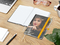 Notizbuch Match-Book White Bestseller, A5, Cover-Star, matt-individuell, gelb