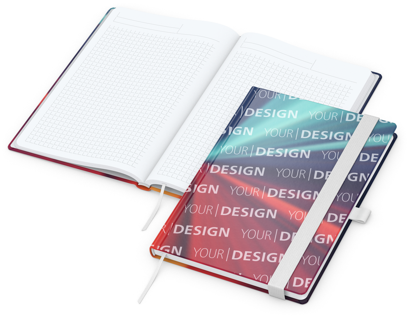 Notizbuch Match-Book White Bestseller, A5, Cover-Star, matt-individuell, weiß