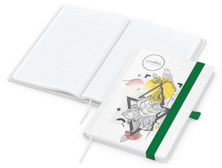 Notizbuch Match-Book White Bestseller, A5, Natura, individuell, grün
