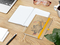 Notizbuch Match-Book White Bestseller, A5, Natura, braun-individuell, gelb