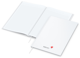 Notizbuch Memo-Book Bestseller, A4, matt-weiß