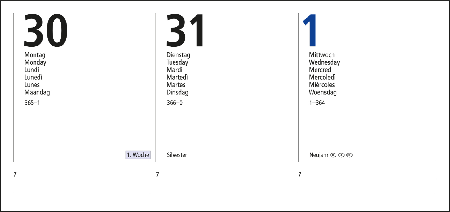 Wochenkalender Media Bestseller inkl. 4C-Druck, matt-individuell
