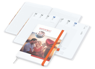 Wochenplaner Match-Hybrid White Bestseller, A4, Cover-Star matt, orange