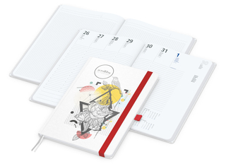 Wochenplaner Match-Hybrid White Bestseller, A4, Natura individuell, rot