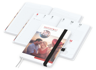 Wochenplaner Match-Hybrid White Bestseller, A5, Cover-Star matt-individuell, schwarz