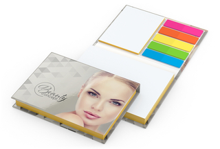 Haftnotiz-Set Prag Bookcover White Bestseller, gloss-individuell, Farbschnitt gelb