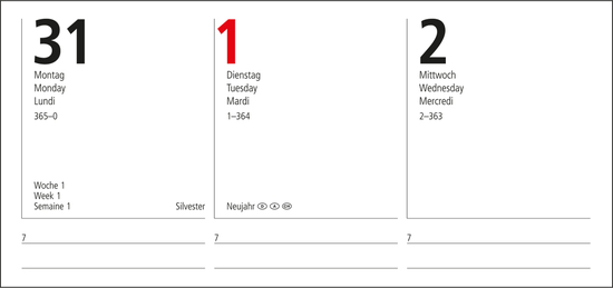 Wochenkalender Prestige Bestseller inkl. Goldprägung, schwarz