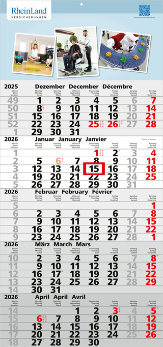 5-Monatskalender Quintus 5 Bestseller (Einblatt)