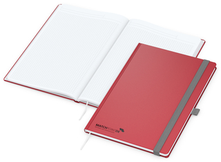 Notizbuch Vision-Book White Bestseller, A4, rot inkl. Prägung schwarz-glänzend