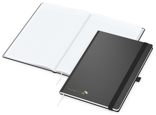 Notizbuch Vision-Book White Bestseller, A4, schwarz inkl. Goldprägung