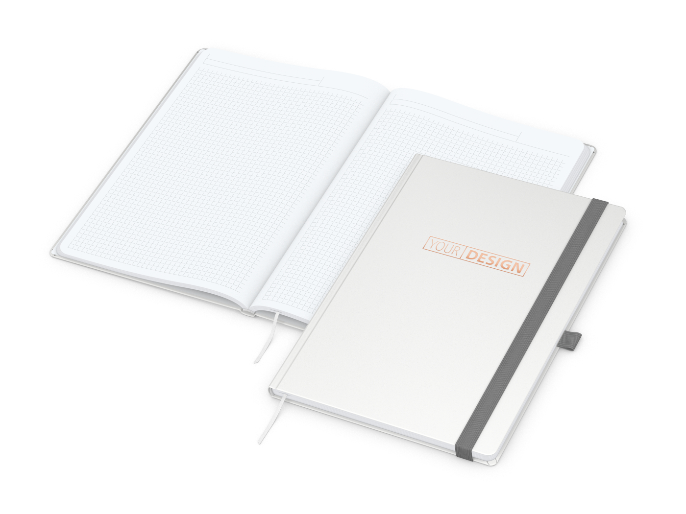 Notizbuch Vision-Book White Bestseller, A4, weiß inkl. Kupferprägung