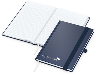 Notizbuch Vision-Book White Bestseller, A5, dunkelblau inkl. Silberprägung