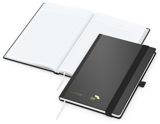 Notizbuch Vision-Book White Bestseller, A5, schwarz inkl. Goldprägung