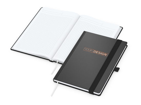 Notizbuch Vision-Book White Bestseller, A5, schwarz inkl. Kupferprägung
