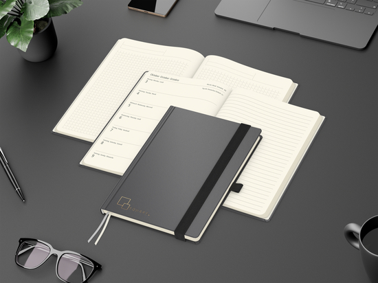 Wochenplaner Vision-Hybrid Creme Bestseller inkl. Goldprägung
