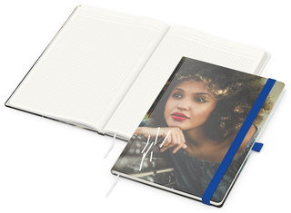 Notizbuch Match-Book, A4, Natura Recycling, mittelblau