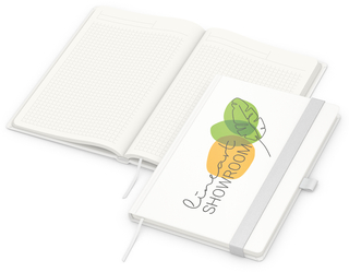 Notizbuch Match-Book, A5, Cover-Star Recycling-Matt, weiß