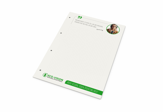 Schreibblock Recycling, A4, 25 Blatt mit 4fach-Abheftlochung