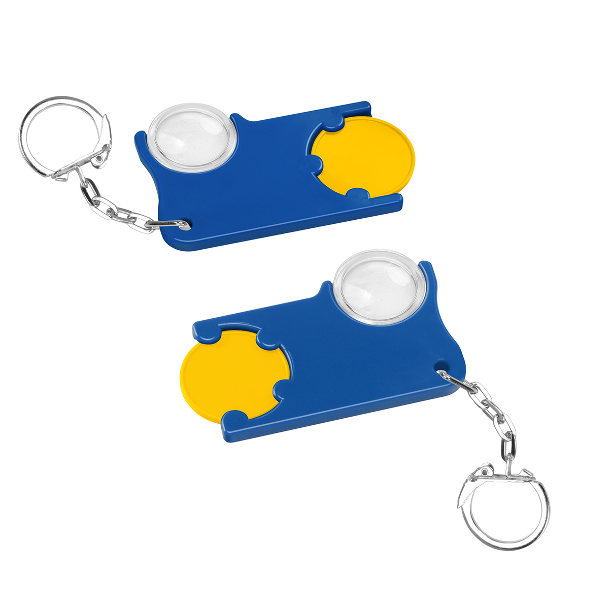 Chiphalter mit 1€-Chip und Lupe