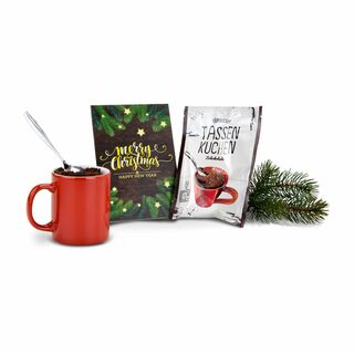 Geschenkartikel / Präsentartikel: Tassenkuchen 70 g, Merry Christmas 2K1357