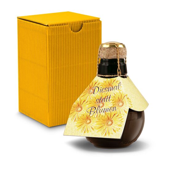 0,125 l hochwertiger Sekt brut in origineller Flasche, Alkohol 12% Vol. - Inklusive Geschenkkarton