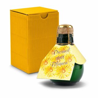 Origineller Sekt Diesmal statt Blumen - Karton Gelb, 125 ml 2K1358a1