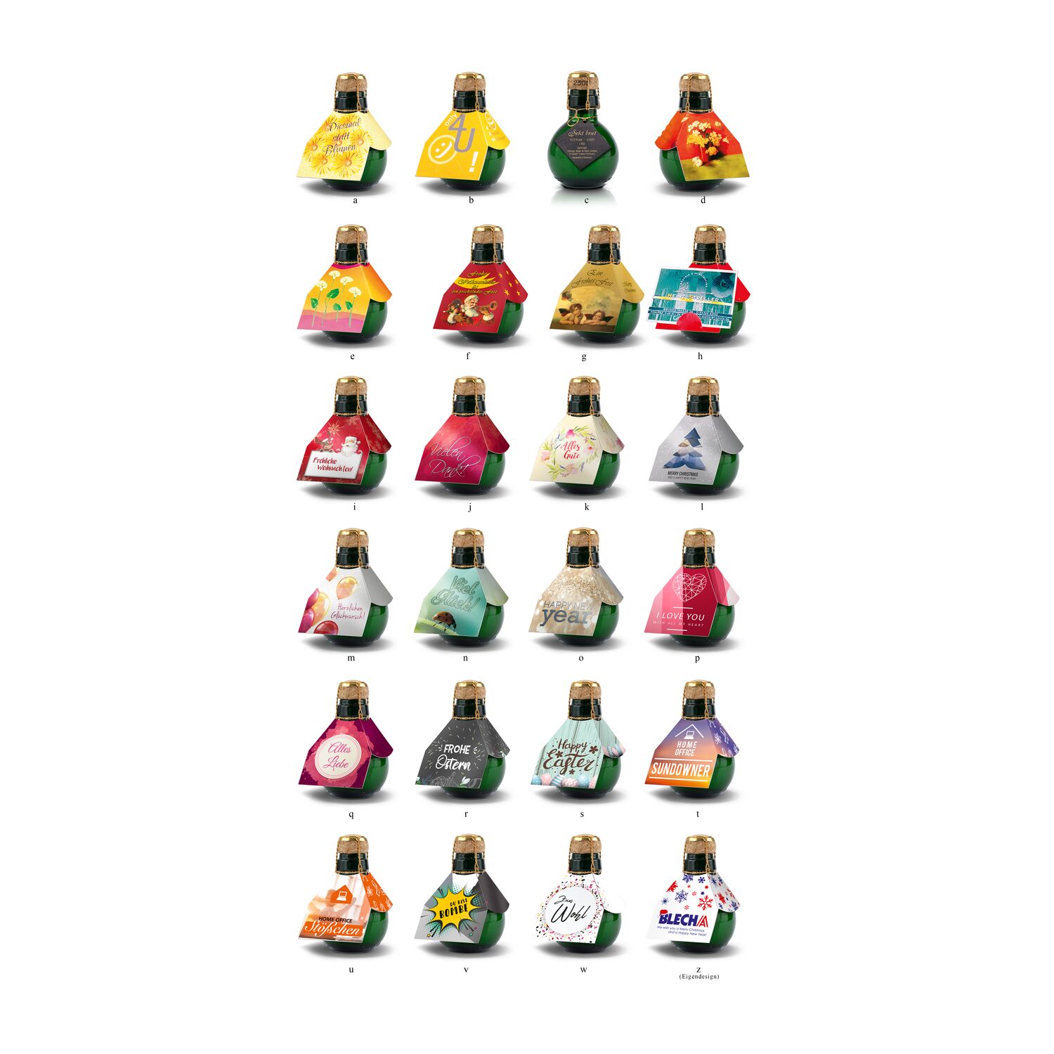 Origineller Sekt Only 4 u - Karton Gelb, 125 ml 2K1358b1