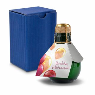 Origineller Sekt Herzlichen Glückwunsch - Karton Blau, 125 ml 2K1358m3