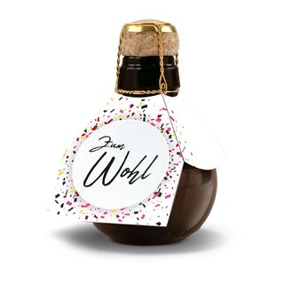 0,125 l hochwertiger Sekt brut in origineller Flasche mit Naturkork und Agraffe, Alkohol 12% Vol.