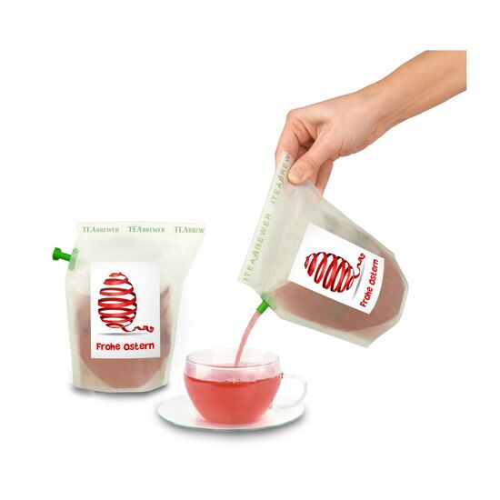 Verschenken Sie Fröhlichkeit & Genuss zu Ostern mit diesem wiederverwendbaren Brühbeutel. Heißes Wasser eingießen, ziehen lassen & genießen.