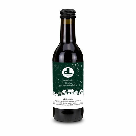 Original Nürnberger Glühwein in olivgrüner 0,25 l Bordeauxflasche, mit Schraubverschluss schwarz, Alkohol 10 % Vol.