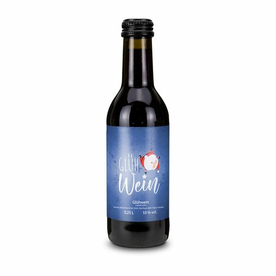 Original Nürnberger Glühwein in olivgrüner 0,25 l Bordeauxflasche, mit Schraubverschluss schwarz, Alkohol 10 % Vol.