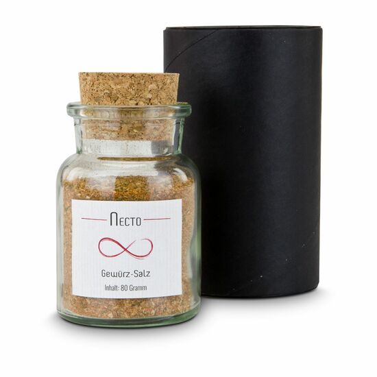 Necto - ein unendlicher Genuss. Bringen Sie die gewisse Würze ins Leben mit unserem Gewürzsalz im Korken-Glas (80 g).