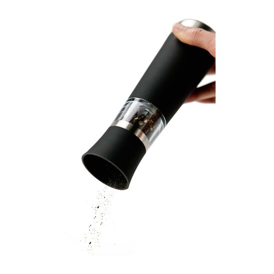 Eine zeitlose Kombination aus einem Säckchen grobem, italienischem Meersalz (500 g) und einer elektrischen Salzmühle von ROMINOX®